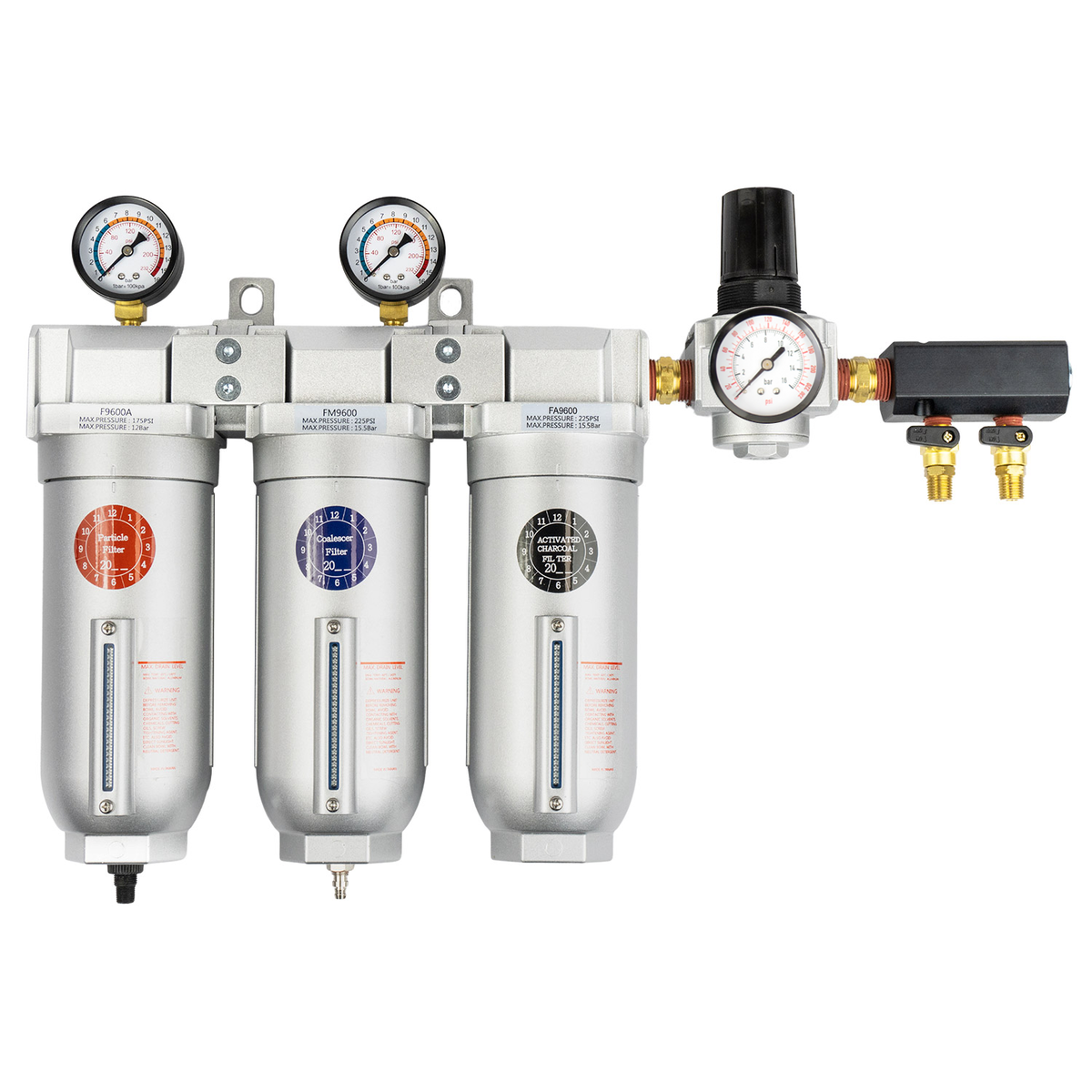 2SPRAY 3 Stage Filter with Regulator & Twin Outlets - PS.PCCR3S