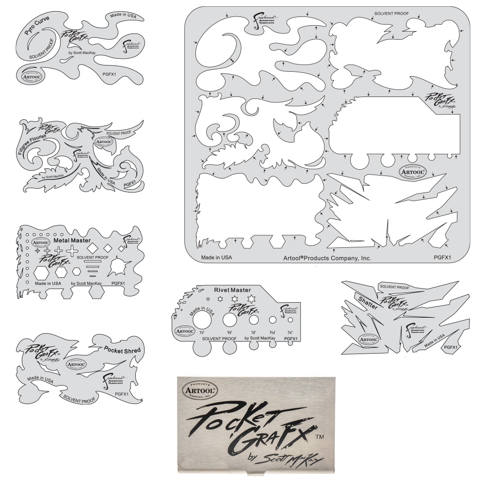 Artool PocketGraFX Freehand Airbrush Template Set by Scott MacKay